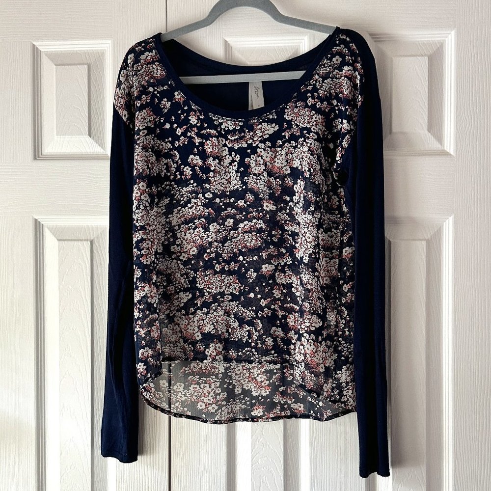 Floral Long Sleeve Shirt * Sheer*